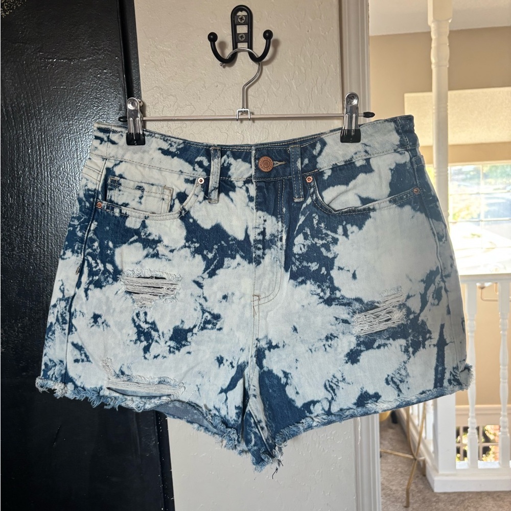 (YMI) Stylish Blue Tie-Dye Women Shorts